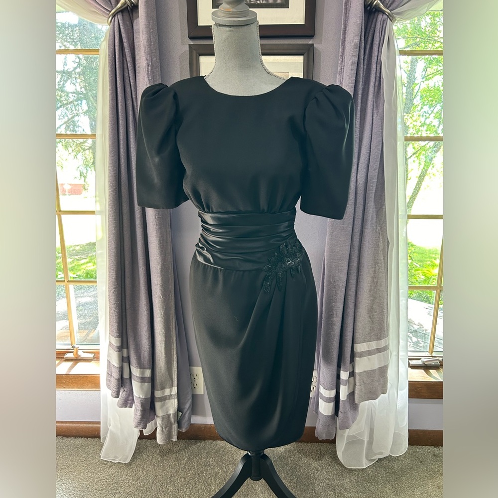Alex Evenings Black Midi Dress